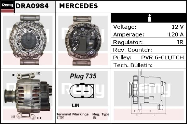 DELCO REMY Ģenerators DRA0984